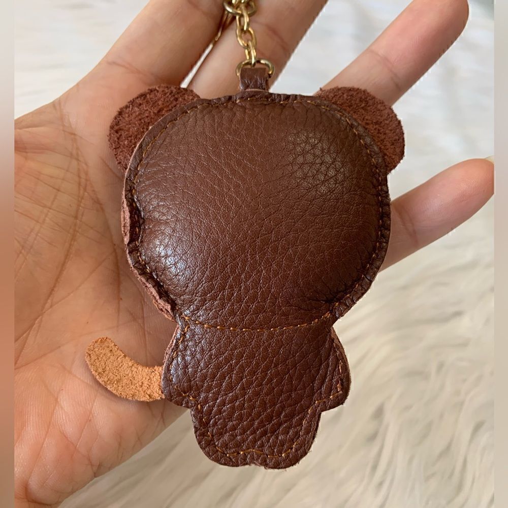 Handmade Genuine Leather Colorblock Cartoon Tiger Keychain/Handbag Charm - Picture 7 of 8